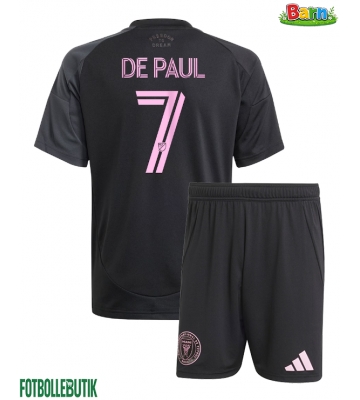 Inter Miami Rodrigo De Paul #7 Bortaställ Barn 2025-26 Kortärmad (+ Korta byxor)